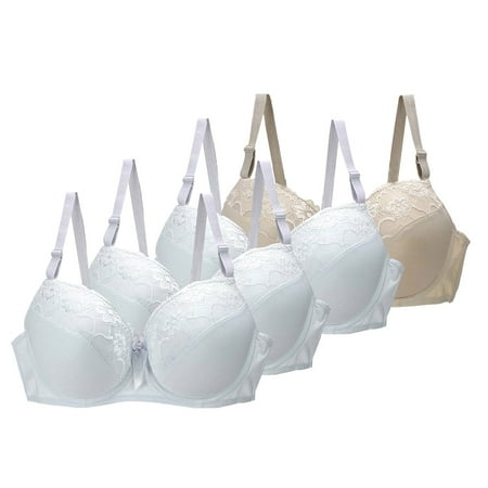 YEJIMAN 2024 Lace Bras for Women Breathable Cool Liftup High Support Bra Plus Size Thin Comfort Underwear 4PC  Red Cotton Underwear For Women Seamless  Nylon Spandex No Show Underwear For Women