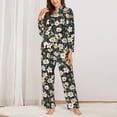 thumbnail image 2 of Fotbe Flowers Pattern Long Sleeve Pajama Set for Women,Sleepwear Set,2-piece Loungewear Set,Soft PJs Comfy Nightwear with Pockets -X-Large, 2 of 7