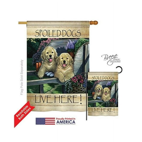 Breeze Decor 10063 Pets Wagging Along For The Ride 2-Sided Vertical Impression House Flag - 28 x 40 in.