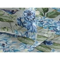 thumbnail image 3 of Ambesonne Exotics Quilted Bedspread Set 3 Pcs, Simple Hydrangea Hibiscus, King, Cobalt Blue Peacock Green, 3 of 4
