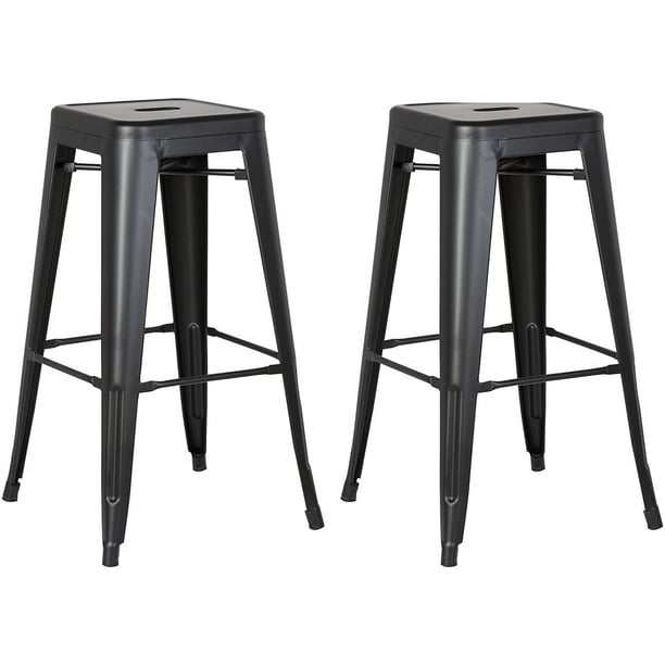 Ac Pacific Modern Backless Light Weight, Industrial Metal Bar Stools