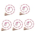 thumbnail image 4 of Set of 5 Tassel Beaded Pendant Door Decoration Pink Garland, 4 of 8