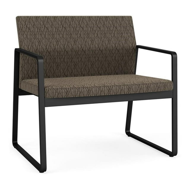 Gansett Chaise Bariatrique pour Réception Salle d'Attente Soins de Santé / Acier Noir / Brun