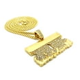 thumbnail image 4 of Stone Stud Shaving Cream Razor Blade Pendant w/3mm 24" Cuban Chain Necklace, Gold-Tone, 4 of 4