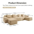 thumbnail image 4 of Newest Modular 4 Seat U Shape Sectional Boneless Sofa, Cloud Sectional Couch,Deep Seat, Modern Modular 4-Seat Sofa Couch,Throw Pillows,2 Movable Ottomans, Corduroy Fabric Camel, 4 of 11