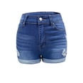 thumbnail image 2 of LYMAYTER Women Jeans Shorts Stretchy Folded Denim Shorts High Waisted Versatile Jeans Shorts for Women S-2XL, 2 of 8