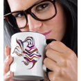 thumbnail image 2 of 3drose, Pretty Pink, Blue, Orange, and White Tropical Fish Illustration, 11oz Two-tone Black Mug, 2 of 6