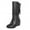 Black, variant on Mostsola Ankle Boots for Women Wedge Heel Booties Casual Zip up Retro Leather Mid Calf Boots