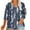 Gray, variant on jjayotai Plus Size Tops for Women, 3/4 Sleeve Button Down Blouse, Women's Printed Streetwear Lightweight Tees Tops