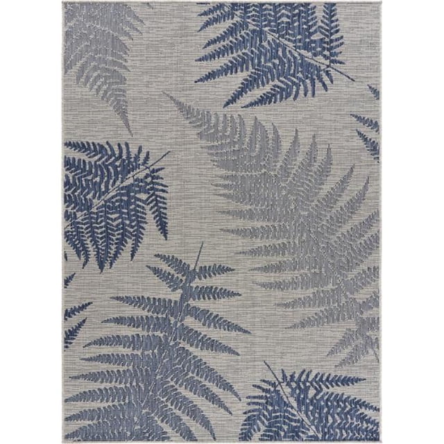 Tapis d'Intérieur et d'Extérieur 8 x 10 Pi. Feuille de Fougère Marine