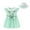 Green, variant on WOLLED Kids Baby Girl Cotton Dresses Toddler Short Sleeve Party Dress for 1-6t Summer Doll Collar Embroidered Dress and Hat 2PCS