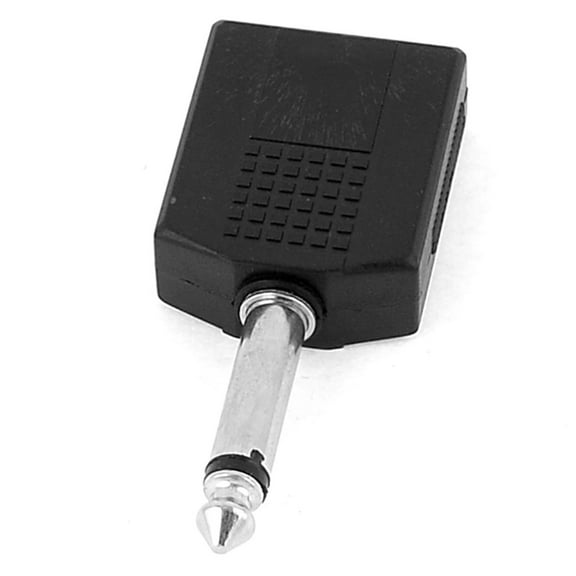 Unique Bargains 6.35mm 1/4" Male to Double Female Splitter Adapter Connector