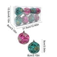 thumbnail image 3 of Kugisaki Christmas Decor 8 PCS Glitter Embellished Christmas Ball Ornaments Set, 8cm/3.14in Festive Decor in Teal & Magenta Colors with Geometric Patterns House Holiday Party Decoration, 3 of 6