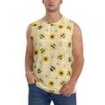 thumbnail image 3 of Uemuo Sunflowers Bee Pattern Men's Sleeveless T-Shirt,Muscle Athletic Tank Top, Moisture-wicking Quick-dry Breathable Classic Tee Top for Gym Run Outdoor Sports-, 3 of 8