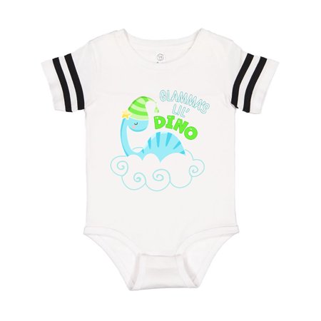 

Inktastic Glamma s Lil Dino with Cute Blue Baby Dinosaur Gift Baby Boy or Baby Girl Bodysuit