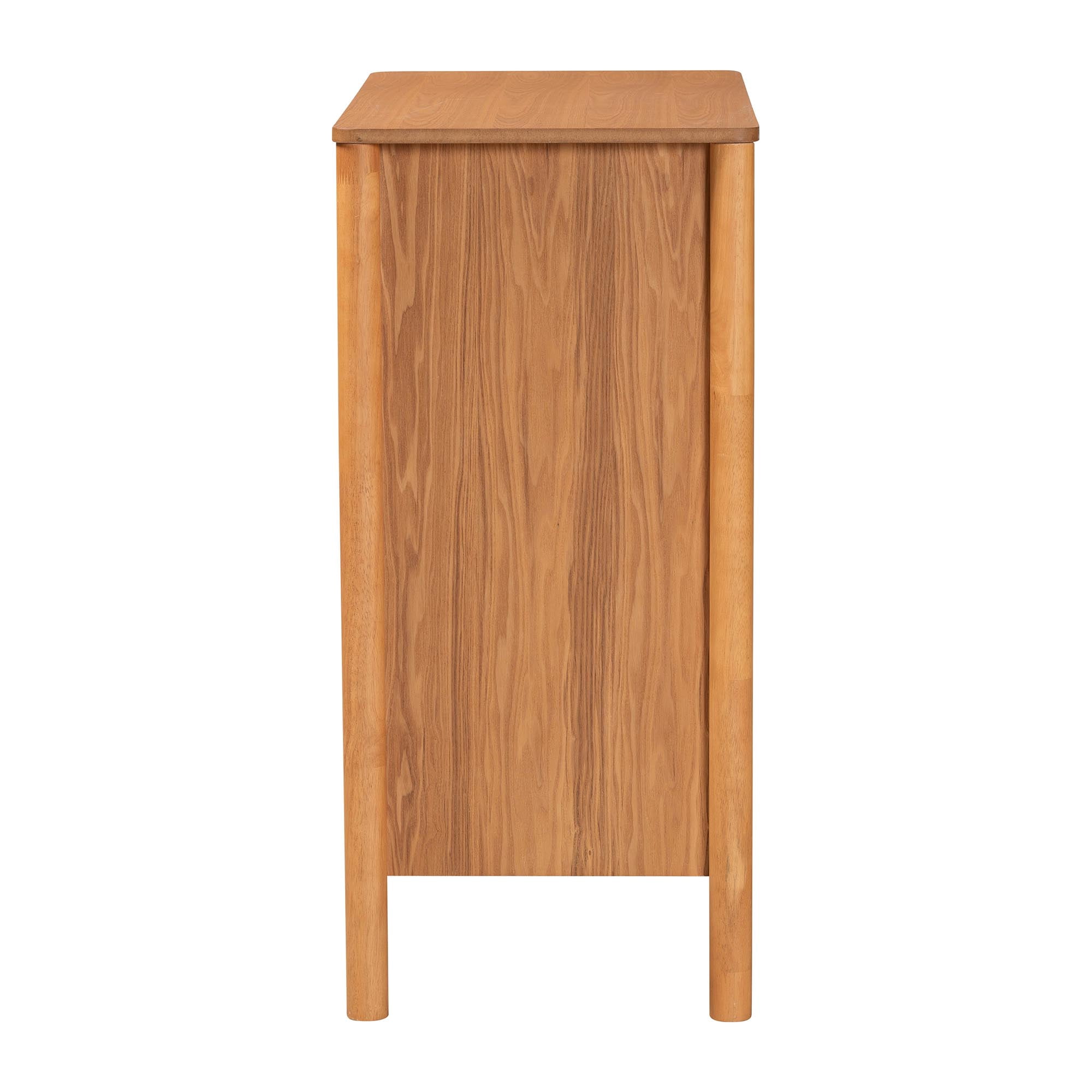 Baxton Studio Jenn Japandi Chest, 4-Drawer, Golden Brown
