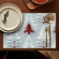 thumbnail image 4 of 6 Pcs Christmas Placemats 12x17 Inches, Watercolor Winter Forest Design - Plastic Wipeable Table Mats for Dining Kitchen Indoor Outdoor Holiday Decor, 4 of 5