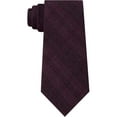 thumbnail image 2 of Calvin Klein Mens Reflective Plaid Self-tied Necktie, Purple, One Size, 2 of 3