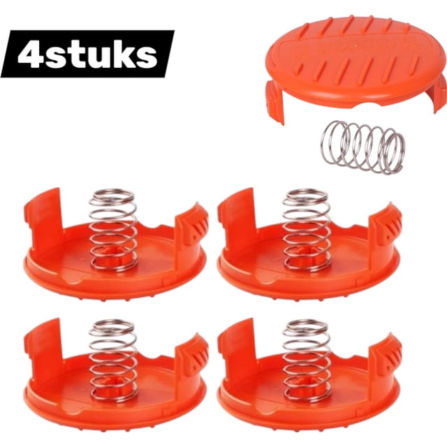 Couvercles de Bobine + 4 Ressorts de Remplacement - pour BLACK+DECKER RC-100-P Tondeuse - Accessoires pour Tondeuse - Couvercles de Bobine et Ressorts - Pièces de Rechange pour Tondeuses