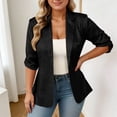 thumbnail image 2 of QHFBli Womens Sequin Jackets 3/4 Sleeve Open Front Blazer Shiny Party Jacket Comfy One Button Sparkly Party Jacket, 2 of 5