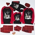thumbnail image 1 of Pijamas familiares a juego de Navidad, conjunto de pijamas de árbol de Navidad y muñeco de nieve, Cruz Roja a cuadros, 1 of 3
