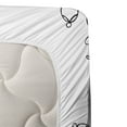 thumbnail image 3 of Ambesonne Black White Fitted & Top Sheet Set with Sham, Stickman Yoga Moves, Black White, 3 of 4