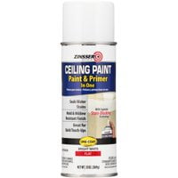 2-Pack Value - Zinsser bright white flat interior paint & primer in one ceiling spray paint 13 oz. aerosol can
