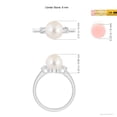 thumbnail image 5 of ANGARA Freshwater Cultured Pearl Three Stone Ring with Diamonds in 14K White Gold for Women | June Birthstone, Birthday, Anniversary, Jewelry Gift for Women | Pearl Ring, 5 of 8