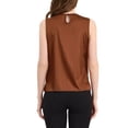 thumbnail image 4 of Unique Bargains Women's Satin Sleeveless Work Office Pleated Tank Top Blouse, 4 of 6