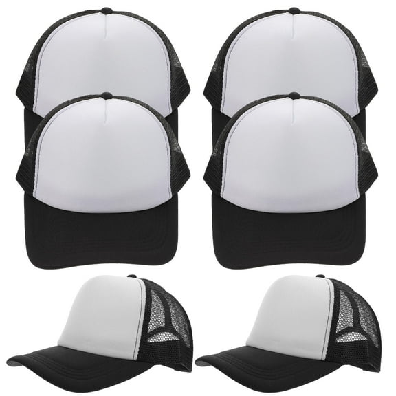 Topbathy 10Pcs Black Mesh Trucker Hats Blank Breathable Caps with Adjustable Snap for Daily Outdoor Use