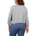 thumbnail image 3 of JuneFish Women's Plus Size Open Front Cropped Bolero Shrug Lightweight 3/4 Sleeve Cardigan Sweater, 3 of 6