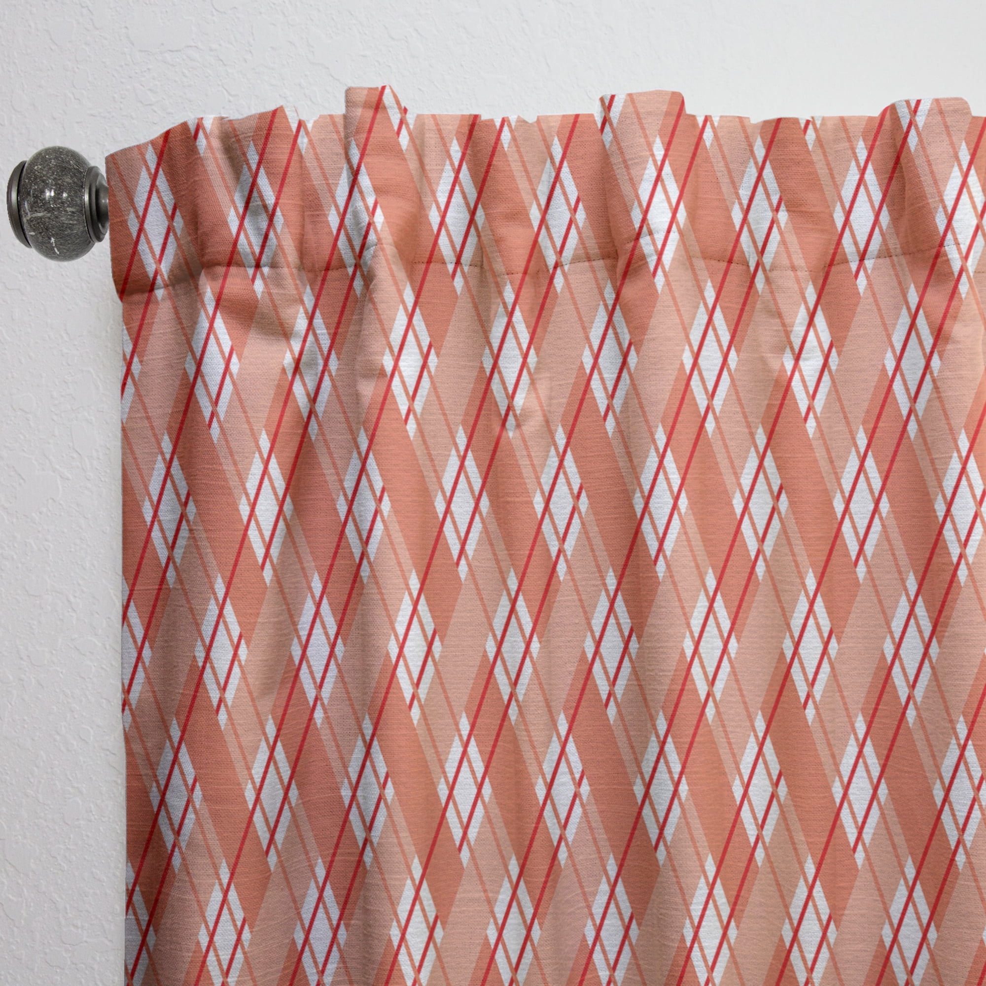 Designart 'Checkered Retro Pattern I' Mid-Century Modern Curtain Panel
