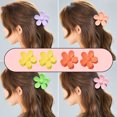thumbnail image 5 of 4 pinzas para el pelo de flores grandes, pinzas para garras con pétalos de margaritas grandes, pasadores florales mate, color mixto 1, 5 of 5