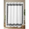 thumbnail image 4 of White Traditional Shower Curtain, Greek Key Meander Border Square Geometric Waterproof Shower Curtain Set with 12 Hooks Lightweight Washable Fabric Shower Curtains for Bathroom 72x78 Inches, 4 of 6