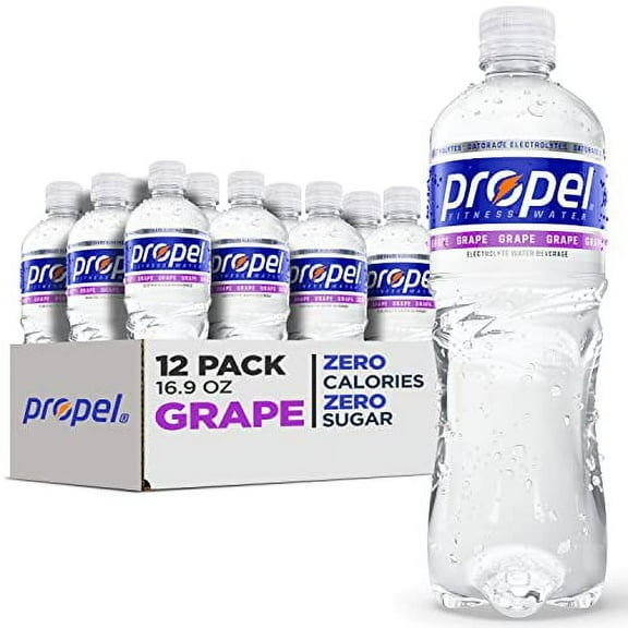 Propel, Grape, Zero Calorie SE33 Sports Drinking Water with Electrolytes and Vitamins C&E, 16.9 Fl Oz (Pack of 12)