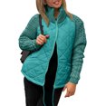 thumbnail image 3 of HAJWOH Womens Puffer Jacket Lightweight Knit Patchwork Zip Up Long Sleeve Quilted Jackets Warm Winter Outerwear 2026, 3 of 7