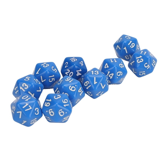 Ensemble de 10 Pcs en Plastique Polyédrique Léger et Portable avec Chiffres Transparents, Matériau Durable, Idéal pour les Jeux de Rôle et les Jeux de Table
