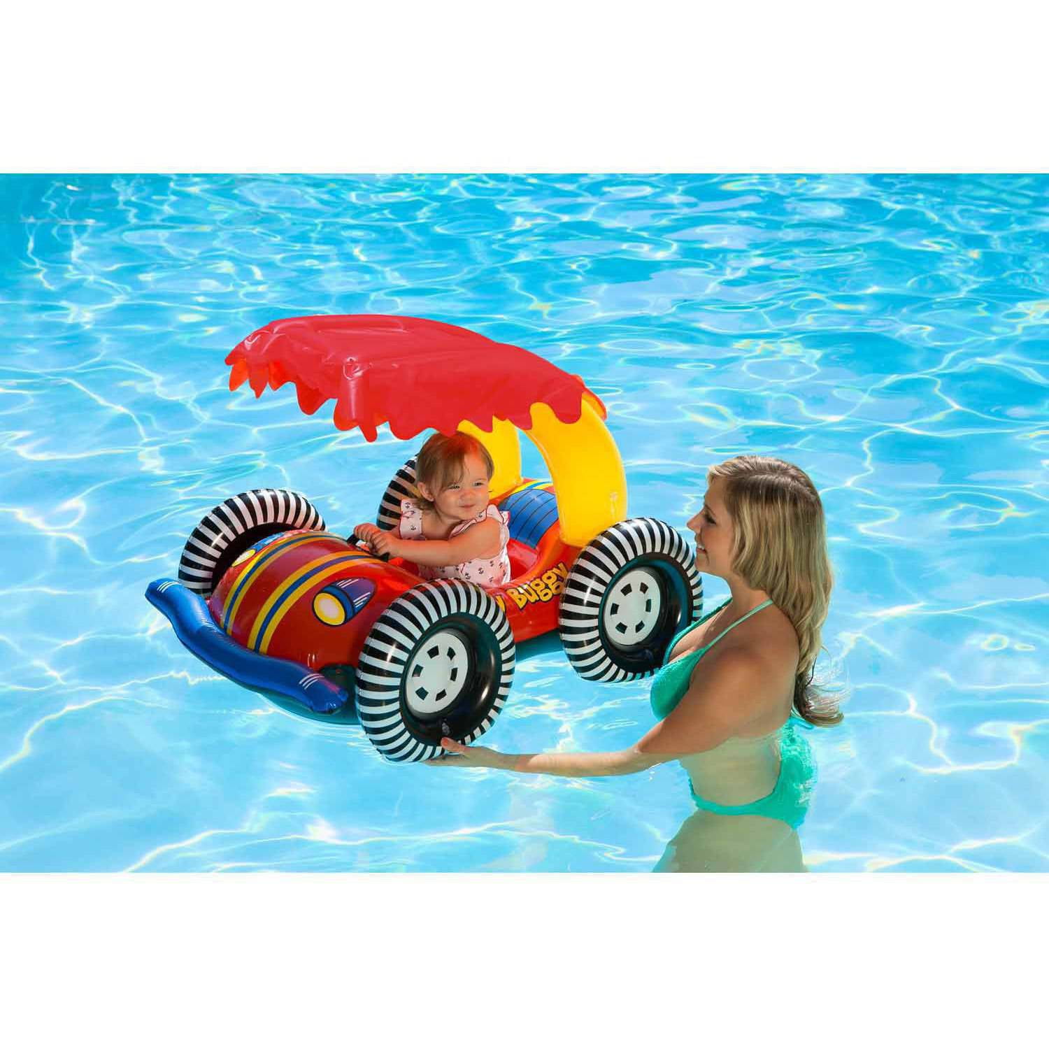 Giraffe Poolmaster 81543 Learn-to-Swim Swimming Pool Float Baby Rider with Sun Protection 