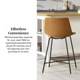 thumbnail image 4 of Walker Edison Urban Faux Leather Counter Stool, Set of 2, Whiskey Brown, 4 of 20