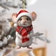 thumbnail image 1 of Adorno plano de ratón navideño | Decoración navideña original para árbol y coche | Decoración festiva para el hogar y el coche | Regalo navideño único para amigos y familiares, 1 of 4