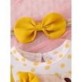 thumbnail image 6 of BemeyourBBs Newborn Baby Girls Summer Clothes Infant Baby Girl Bear Outfits Short Sleeve Bear Embroidery Dot False Two-Piece Romper Bodysuit Playsuit with Headband, 6 of 9