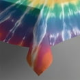 thumbnail image 4 of Colorful Rainbow Tie Dye Spiral Pattern Rectangle Tablecloth 60"x120",Waterproof Polyester Rectangle Table Cloth, Wipeable Spillproof Polyester Tablecloth for Dining, Camping, Indoor and Outdoor, 4 of 6