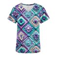 thumbnail image 3 of Fiudx Camisas para Mujer Blusa de Manga Corta con Cuello En V para Mujer, Uniforme de Trabajo, Impresión de Bolsillo, 3 of 3