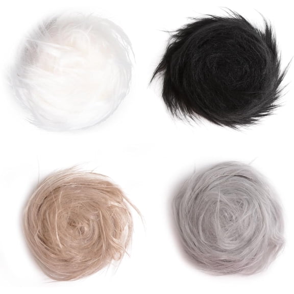 Craft Faux Fur Fabric, 4 PCS Faux Fur Fabric for Crafts Plush Fake Fur Crafts Ribbon for DIY