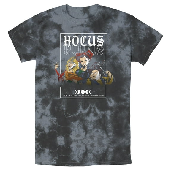 Men's Hocus Pocus Round Moon Graphic Tee Black/Charcoal Large