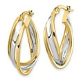 thumbnail image 2 of 14K Two-Tone Gold Earring Hoop Women'S 25 mm 17 Polished Oval Earrings, 2 of 3
