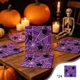 thumbnail image 2 of DefiDgd 24pcs Purple Spider Web Disposable Paper Napkin,Round Spider Printed Lightweight Dinner Napkin for Halloween Snack Dessert Serving Holiday Birthday Party Tabletop Decor(C), 2 of 6