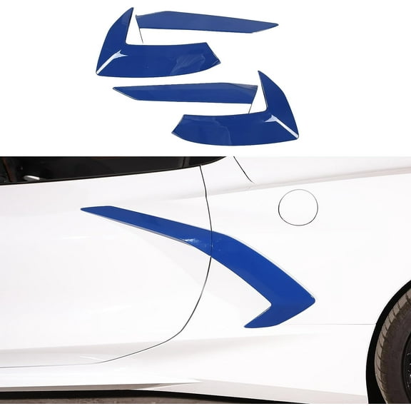 TINKI Exterior Body Side Air Outlet Cover Trim Compatible with Chevrolet Corvette C8 2020-2023, Side Fender Vent Door Trim Cover, ABS Side Body Vent Trim