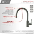 thumbnail image 6 of Stylish Modena Ht 14" Gunmetal Single Handle Pull Down Kitchen Faucet K-131P, 6 of 12