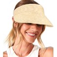 thumbnail image 1 of Sombreros de Sol para Mujeres Sombrero de Paja de ala Ancha Plegable Viseras Solares UPF 50+ para Mujer, Visera de Paja Viajes al Aire Libre, Playa, Protección Solar, 1 of 5